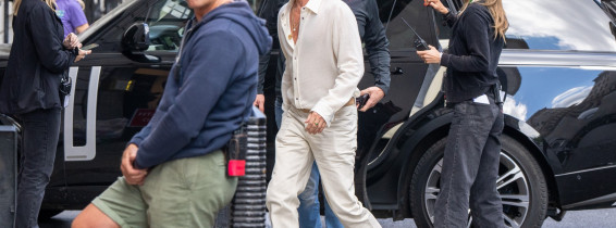 EXCLUSIVE: Brad Pitt Films Scenes For His Formula One Movie In The UK - 22 June 2024