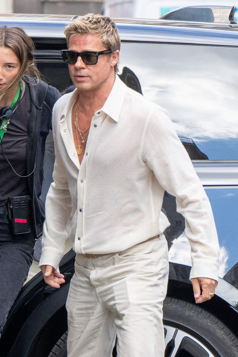 EXCLUSIVE: Brad Pitt Films Scenes For His Formula One Movie In The UK - 22 June 2024