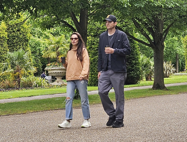 EXCLUSIVE: Ashton Kutcher And Mila Kunis Spotted In Regents Park - 8 Jun 2024