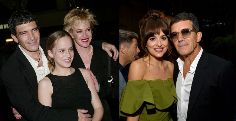 dakota johnson, melanie griffith si antonio banderas