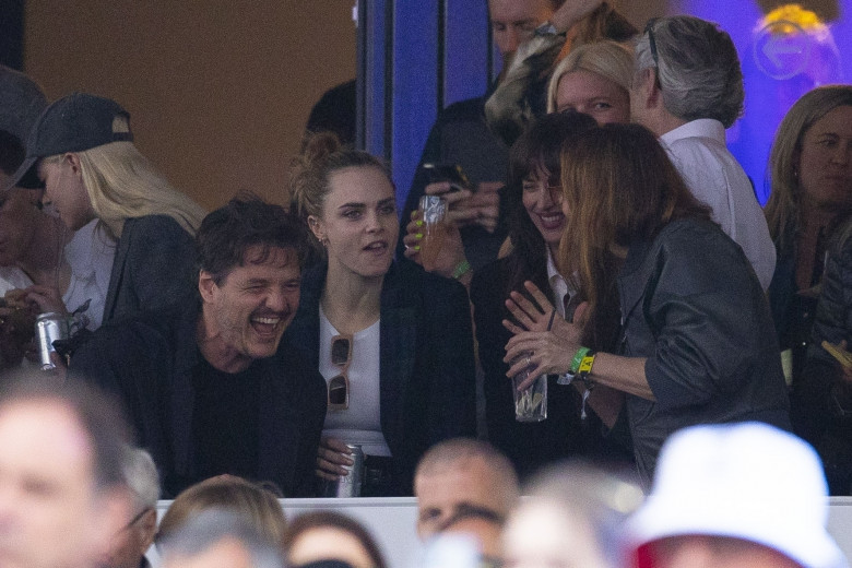 *PREMIUM-EXCLUSIVE* MUST CALL FOR PRICING BEFORE USAGE  - Dakota Johnson and her 'Materialists' co-star Pedro Pascal get real close dancing and laughing at the Stevie Nicks American Express Presents BST Hyde Park concert.*PICTURES TAKEN ON 12/07/2024*