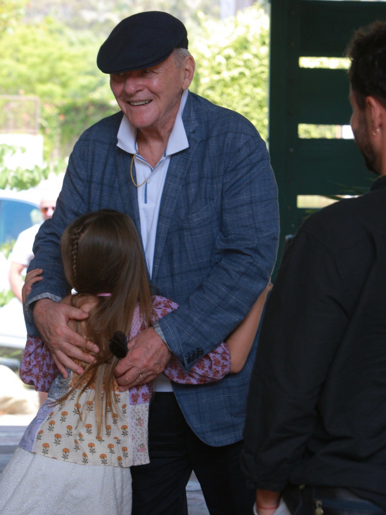 EXCLUSIVE: Anthony Hopkins Dines At Taverna Tony In Malibu With Assistant Juan Miguel - 20 Jul 2024