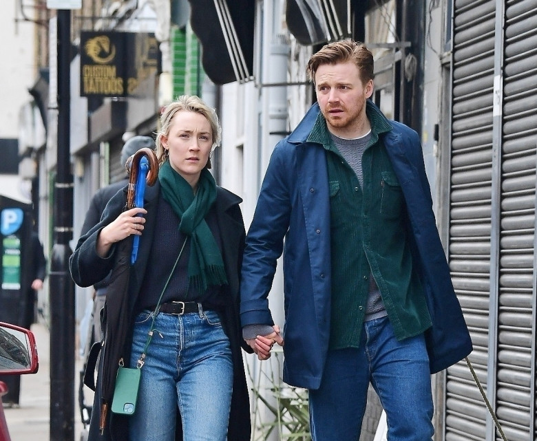 *EXCLUSIVE* Saoirse Ronan and Jack Lowden are seen out for a romantic walk in London! *PICS TAKEN: 12/02/23*