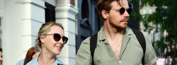 *EXCLUSIVE* American/Irish actress Saoirse Ronan and her actor boyfriend Jack Lowden are seen riding bikes in East London