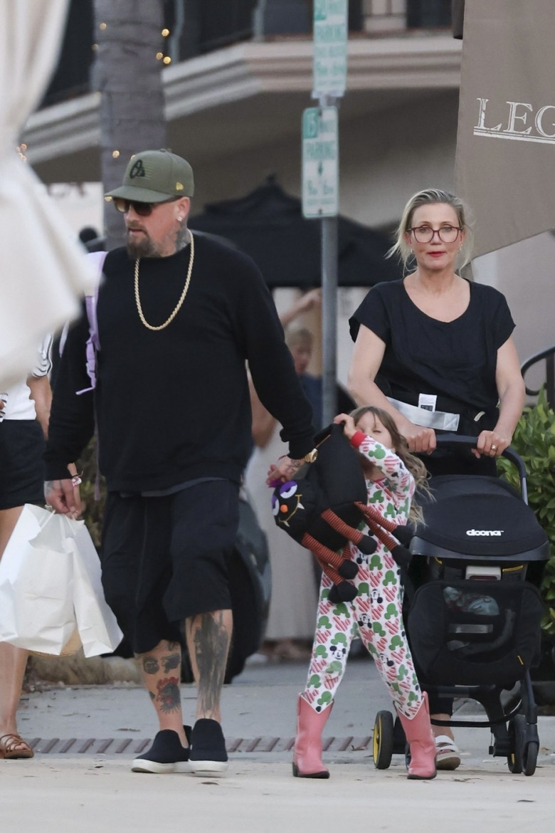 *EXCLUSIVE* Cameron Diaz and Benji Madden enjoy a family outing in Montecito, Santa Barbara