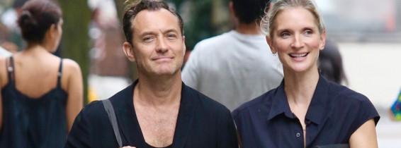 *EXCLUSIVE* Jude Law and Phillipa Coan hold hands during a romantic stroll in New York