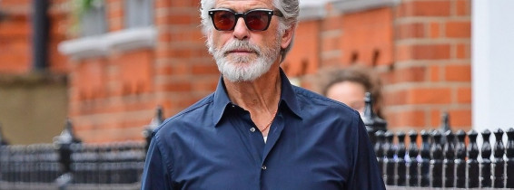 *EXCLUSIVE* The Silver Fox and a rather suave looking Pierce Brosnan looks cool in his sunglasses as the James Bond star is spotted out on a stroll in London's Chelsea.