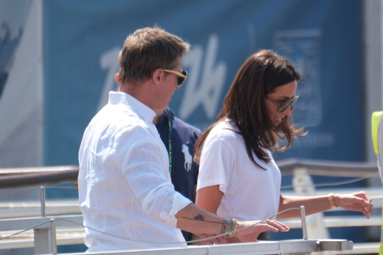 US Actor Brad Pitt With His Girfriend Ines de Ramon Arrive In Venice - 31 Aug 2024