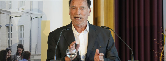 Arnold Schwarzenegger receives an honorary degree from the Hertie School