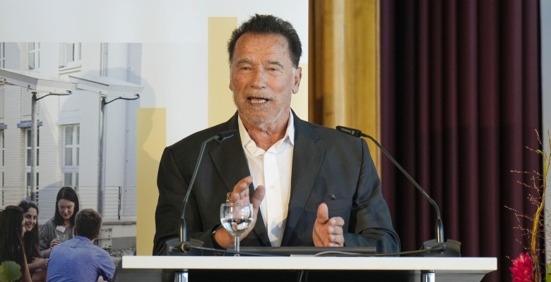 Arnold Schwarzenegger receives an honorary degree from the Hertie School