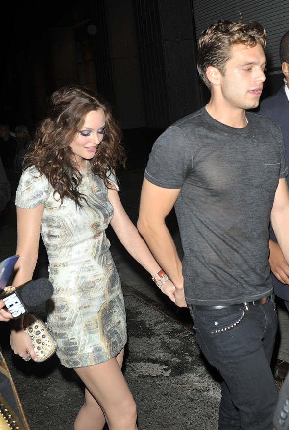 'Gossip Girl ' Leighton Meester and boyfriend, Sebastian Stan, outside their New York hotel