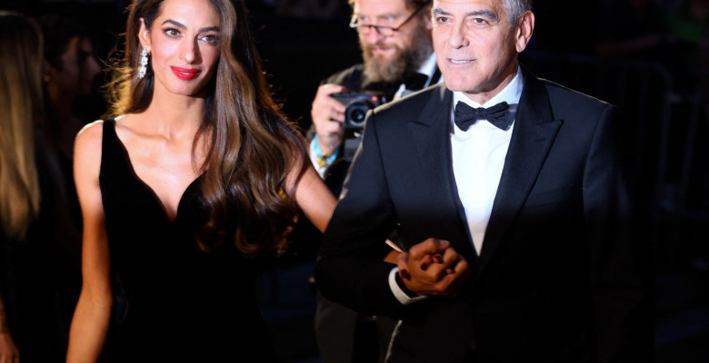 George And Amal Clooney Arriving For The Albie Awards - NYC