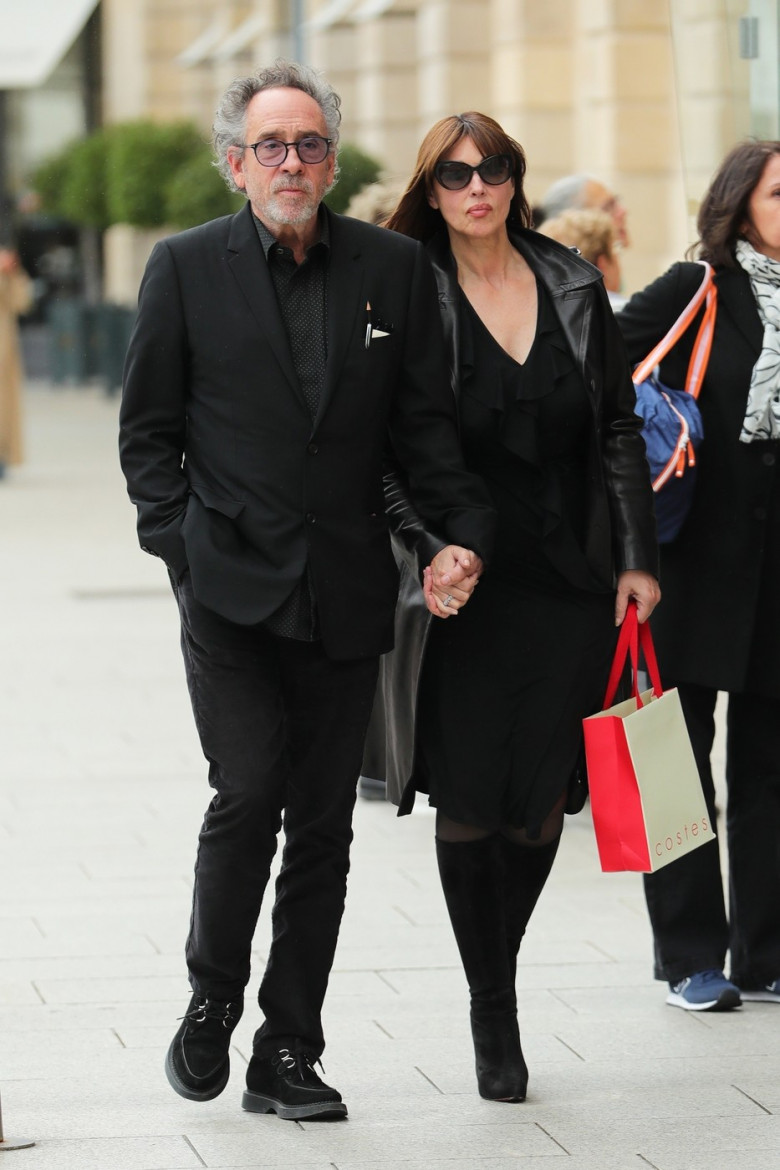 Tim Burton and  Monica Bellucci Ritz hotel Paris