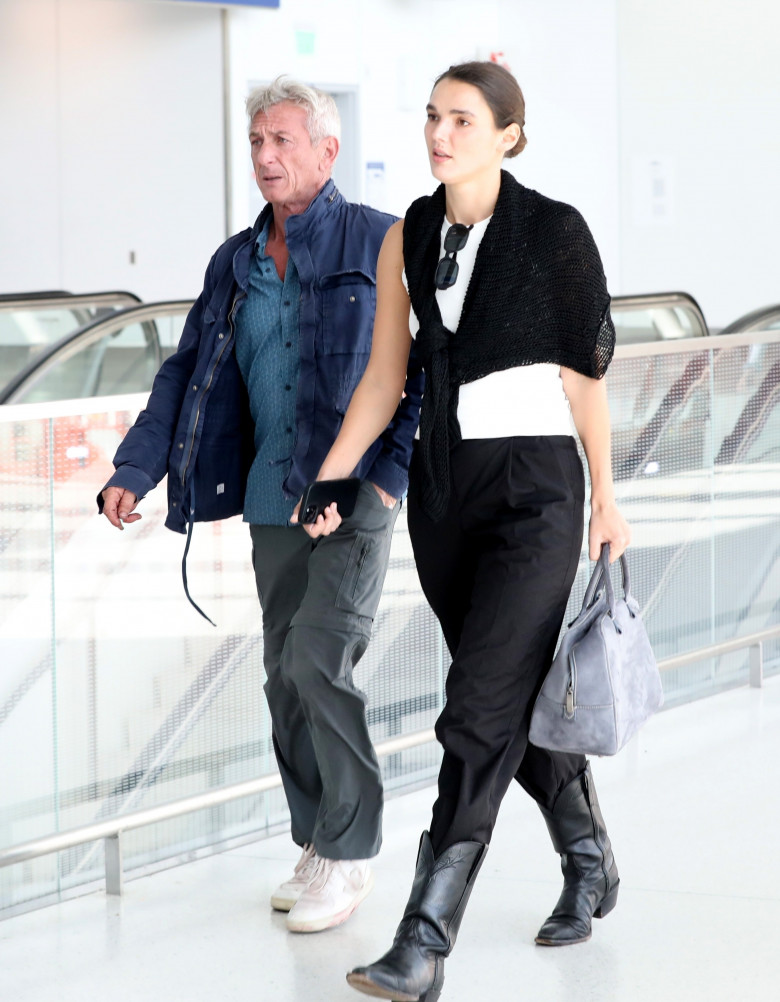 *EXCLUSIVE* Sean Penn and Valeria Nicov arrive together in Los Angeles!