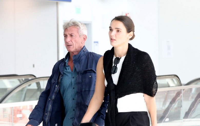 *EXCLUSIVE* Sean Penn and Valeria Nicov arrive together in Los Angeles!