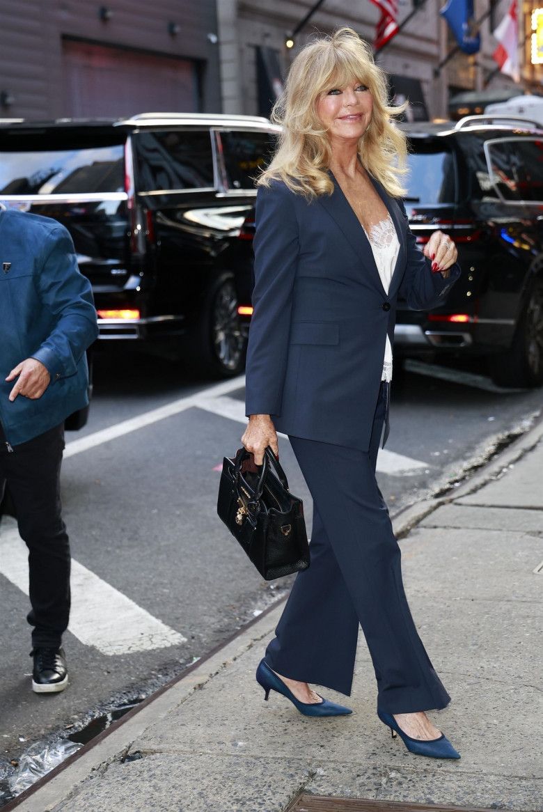 Legendary actress Goldie Hawn arrives at Good Morning America