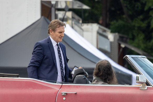 *EXCLUSIVE* Liam Neeson Begins Filming Highly Anticipated 'Naked Gun' Reboot in Atlanta Over 30 Years Later of Original Series