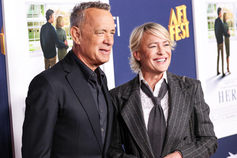 Hollywood, United States. 25th Oct, 2024. HOLLYWOOD, LOS ANGELES, CALIFORNIA, USA - OCTOBER 25: Tom Hanks and Robin Wright arrive at the 2024 AFI Fest - World Premiere Screening Of Sony Pictures' 'Here' held at the TCL Chinese Theatre IMAX on October 25,