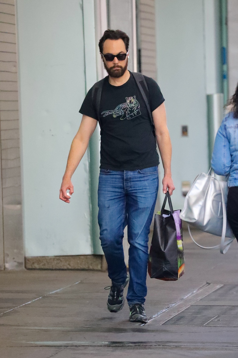 Jim Parsons seen arriving at his Broadway play in NYC