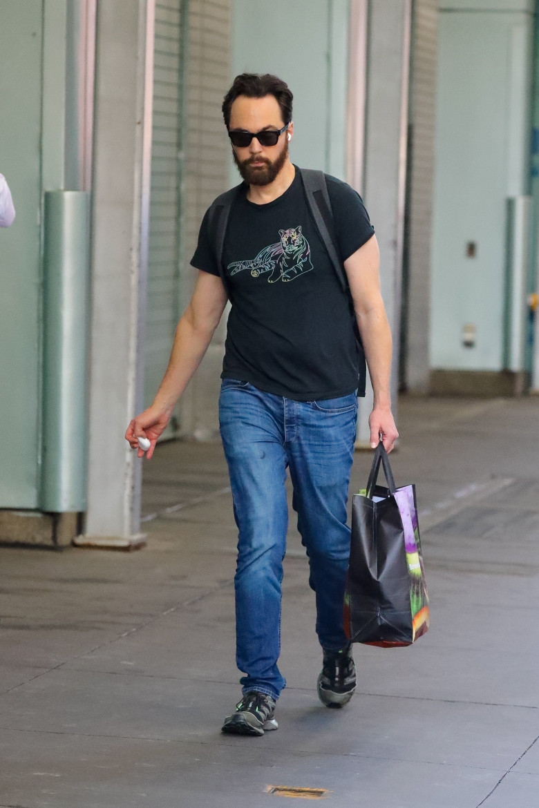 Jim Parsons seen arriving at his Broadway play in NYC