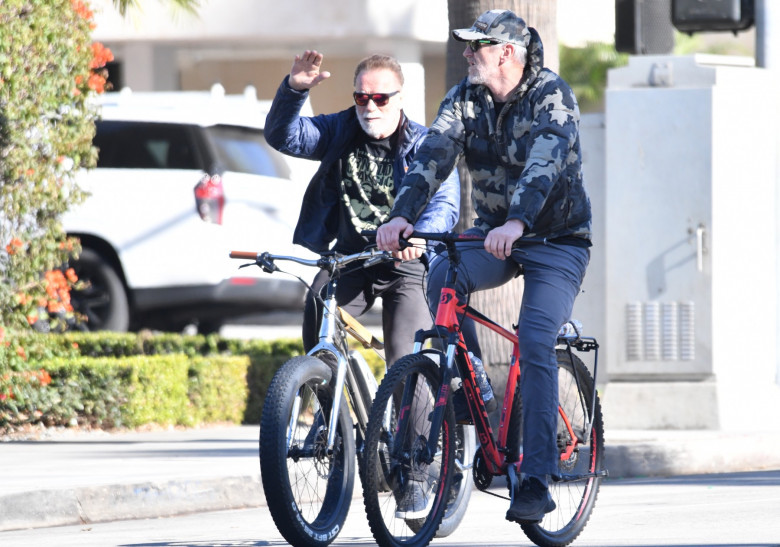 EXCLUSIVE: Arnold Schwarzenegger Shows Off His White Christmas Beard As He Chats With Fans And Takes Selfies During Morning Workout At Gold?s Gym In Venice, California - 21 Nov 2024