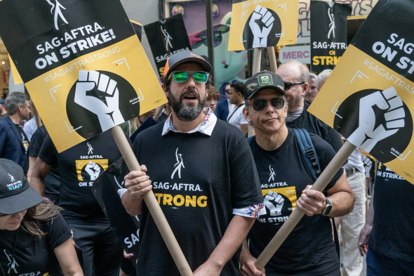 WGA and SAG-AFTRA picket with Senator Kirsten Gillibrand