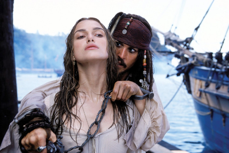 Keira Knightley, Johnny Depp, 2003, "Pirații din Caraibe"