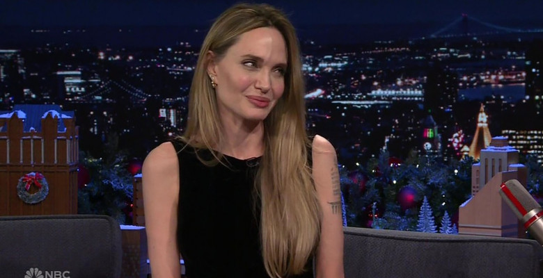 Angelina Jolie reveals she’s broken her toe as she appears on The Tonight Show barefoot