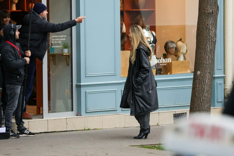 Angelina Jolie seen on set filming 'Stitches' in Paris