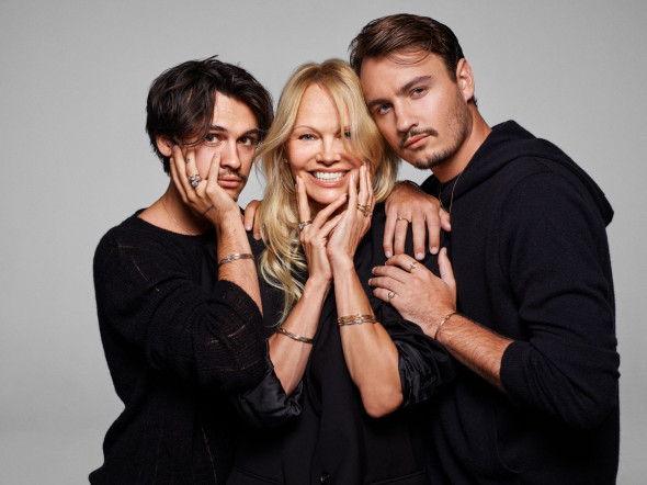 Pamela Anderson and sons Brandon and Dylan Lee dazzle in diamonds for Pandora “Be Love” campaign