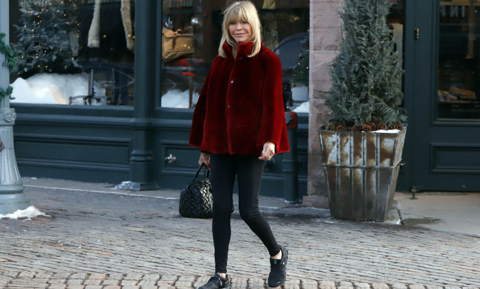 Goldie Hawn and Kurt Russell are seen out for a walk in Aspen