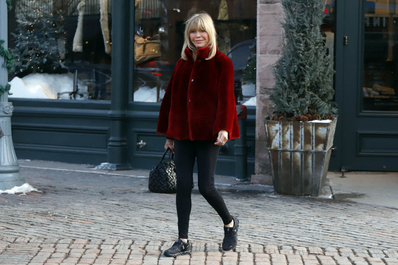 Goldie Hawn and Kurt Russell are seen out for a walk in Aspen