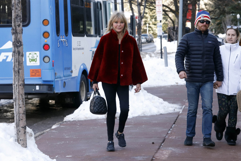 Goldie Hawn and Kurt Russell are seen out for a walk in Aspen