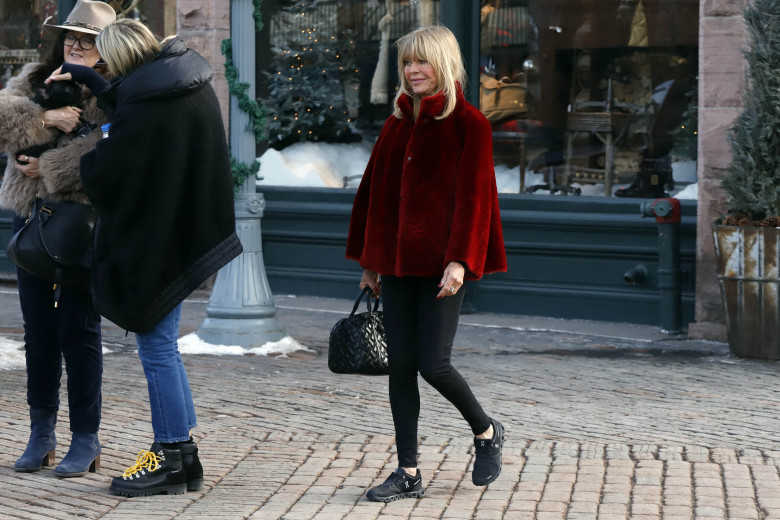 Goldie Hawn and Kurt Russell are seen out for a walk in Aspen