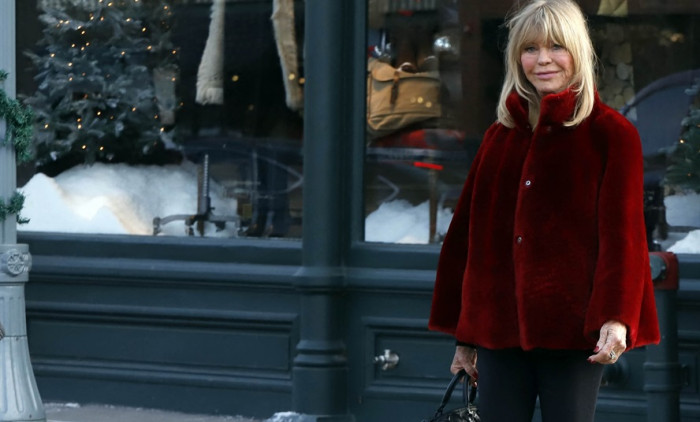 Goldie Hawn and Kurt Russell are seen out for a walk in Aspen