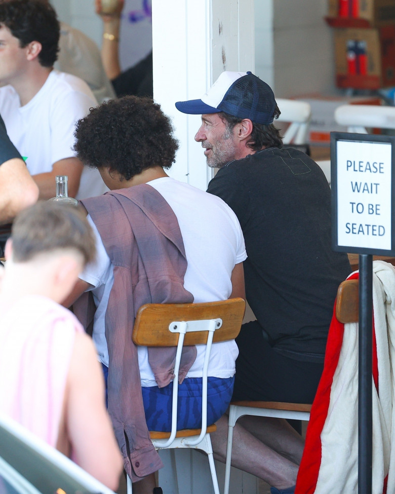 *EXCLUSIVE* Hugh Jackman is spotted in Bondi engaged in an intense and lengthy telephone conversation