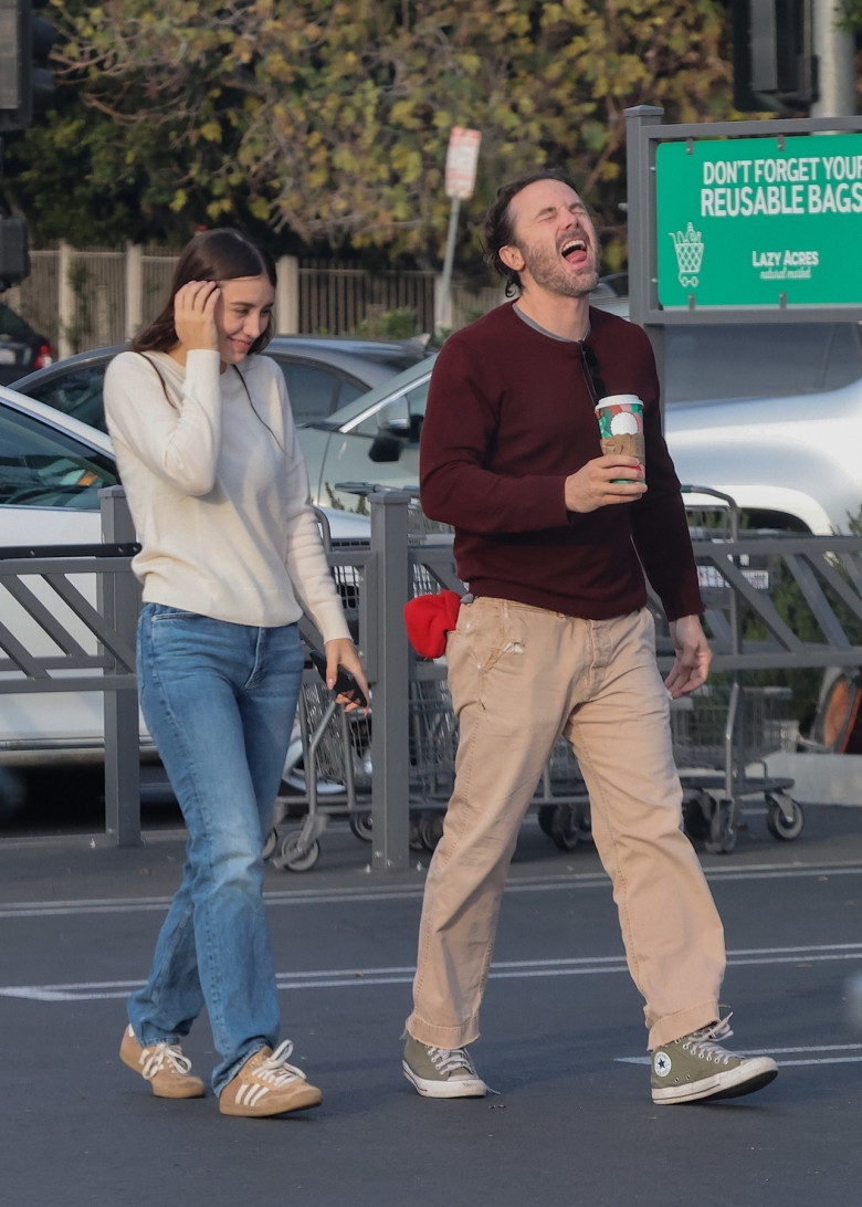 *EXCLUSIVE* Casey Affleck and Caylee Cowan share laughs during grocery run in LA