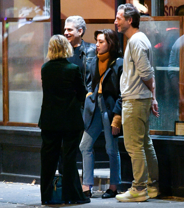 EXCLUSIVE: Aubrey Plaza Jeff Baena, Michael Imperioli and Amy Pohler Head to Dinner in New York City