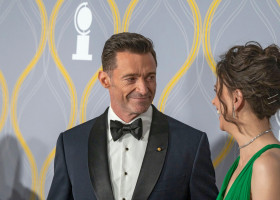 NEW YORK, NEW YORK - JUNE 12: Hugh Jackman and Sutton Foster attend the 75th Annual Tony Awards at Radio City Music Hall on June 12, 2022 in New York City.