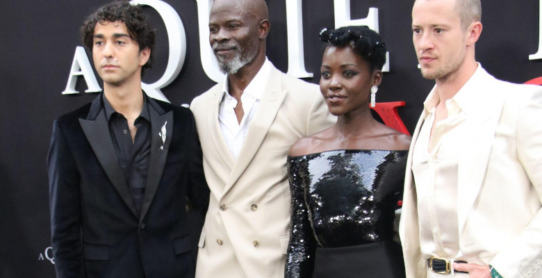 Alex Wolff, Djimon Hounsou, Lupita Nyong'o și Joseph Quinn, la premiera "A Quiet Place: Day One"  /