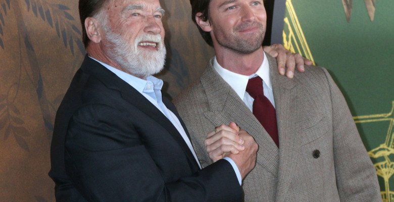 Los Angeles, USA. 10, February, 2025.   Pictured left to right, Arnold Schwarzenegger, Patrick Schwarzenegger at the White Lotus Season 3 Premiere.  Credit:  Kathy Hutchins / Alamy Live News