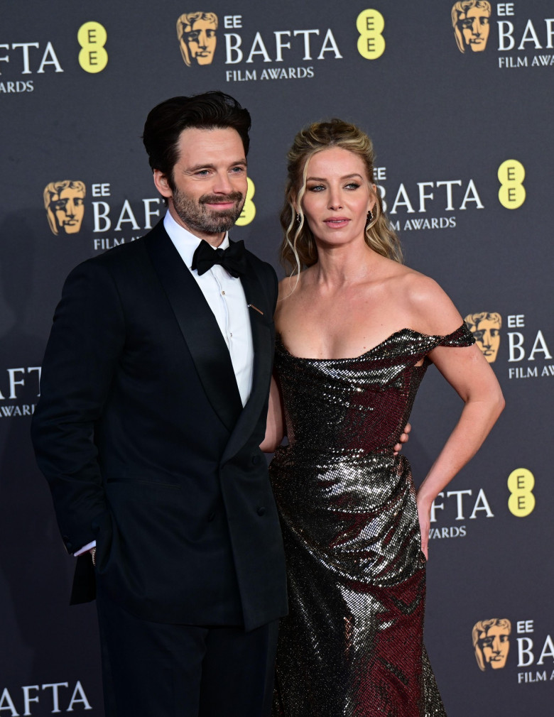 LONDON, ENGLAND: 16th February 2025: Sebastian Stan, Annabelle Wallis at EE BAFTA Film Awards 2025 at Royal Festival Hall, London, UK. . (Photo by 李世惠/See Li/Picture Capital)