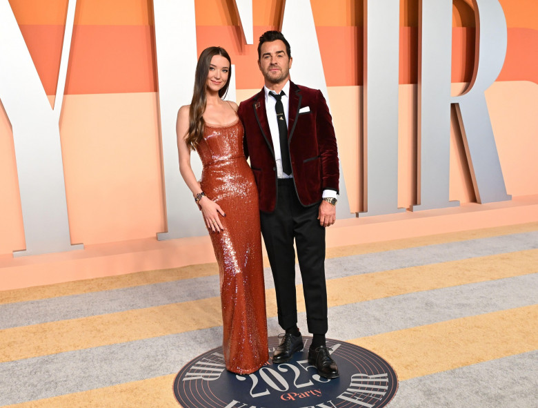 Beverly Hills, USA. 02nd Mar, 2025. Justin Theroux and Nicole Brydon Bloom arriving at the Vanity Fair Oscar Party held at the Wallis Annenberg Center for the Performing Arts on March 2, 2025 in Beverly Hills, CA. © OConnor-Arroyo/AFF-USA.com Credit: AFF/