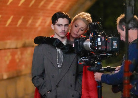 Gwyneth Paltrow/Timothee Chalamet on the set of &quot;Marty Supreme&quot;