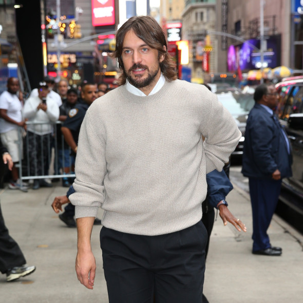 Lucas Bravo leaves GMA in New York City