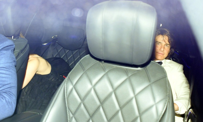 Tom Cruise and Ana De Armas seen trying their best to hide as they are seen arriving and leaving David Beckham 50th Birthday Party Together.