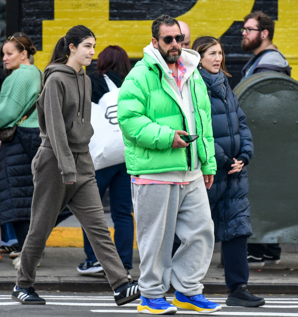 EXCLUSIVE: Adam Sandler is Spotted Out With His Wife Jackie and Daughter Sadie in New York City