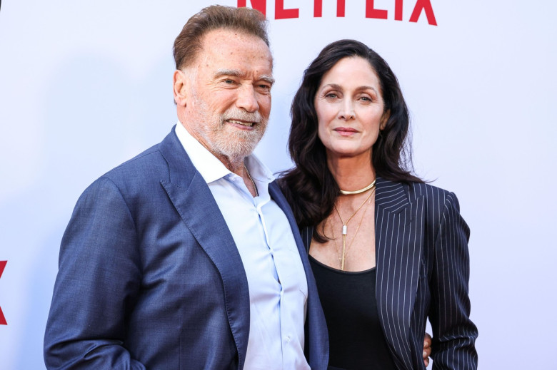 HOLLYWOOD, LOS ANGELES, CALIFORNIA, USA - JUNE 11: Austrian and American actor, former Governor of California, businessman, former politician, and former professional bodybuilder Arnold Schwarzenegger and Canadian-American actress and producer Carrie-Anne