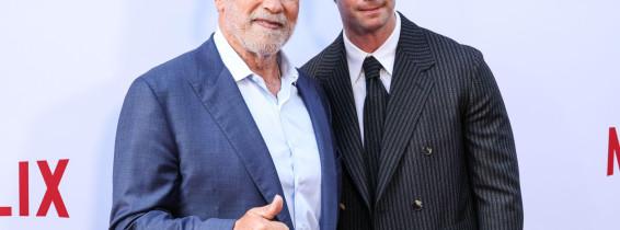 HOLLYWOOD, LOS ANGELES, CALIFORNIA, USA - JUNE 11: Austrian and American actor, former Governor of California, businessman, former politician, and former professional bodybuilder Arnold Schwarzenegger and son/American actor and model American actor and mo