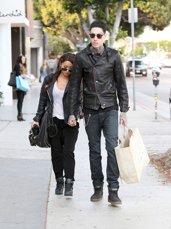Brenda Song and Trace Cyrus seen shopping in West Hollywood